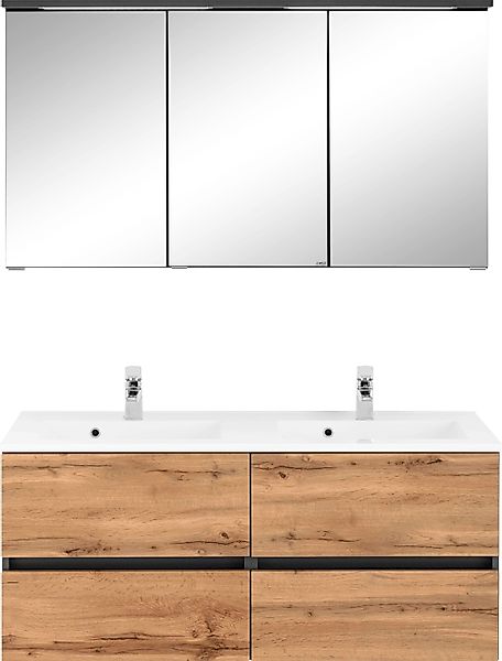 welltime Badmöbel-Set "Lucca", (2 St.), Doppelwaschtisch, Breite 120 cm günstig online kaufen
