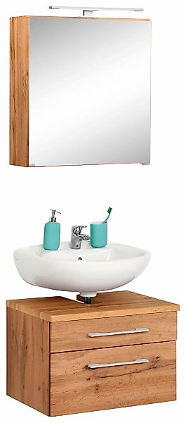 welltime Badmöbel-Set "Davos" 2 Stk. tlg. Spiegelschrank und Waschbeckenunt günstig online kaufen