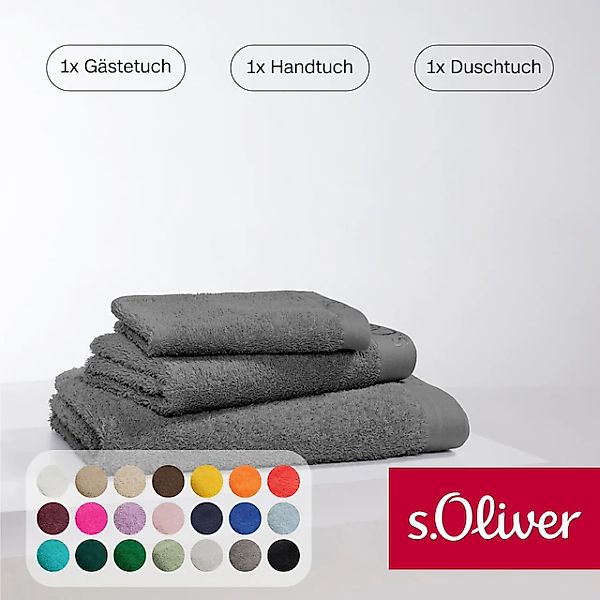 s.Oliver Handtuch Set »s.Oliver, Premium Qualität, 600 gr/m²,«, (Set, 3 St. günstig online kaufen
