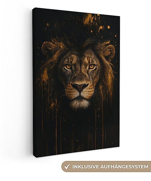 OneMillionCanvasses® Leinwandbild Löwe - Gold - Drops, Fotodruck (1 St), Le günstig online kaufen