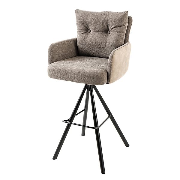 riess-ambiente Barhocker BIG GEORGE taupe / schwarz · Samt · Flachgewebe (E günstig online kaufen