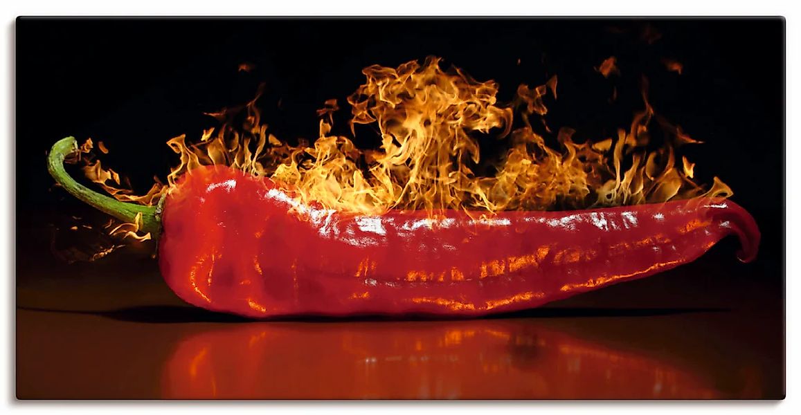 Artland Wandbild "Roter scharfer Chilipfeffer" Lebensmittel 1 Stk. tlg. als günstig online kaufen