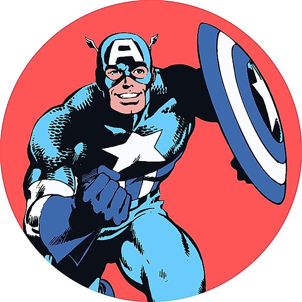 Komar Wandtattoo "selbstklebendes Vlies, Marvel PowerUp Captain America, Gr günstig online kaufen