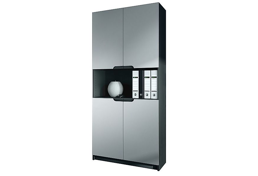 Vladon Aktenschrank Logan V2 (Aktenschrank, mit Soft-Close Funktion) Schwar günstig online kaufen