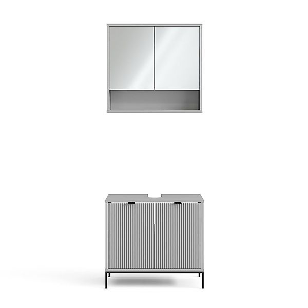 Vicco Badmöbel-Set Eliza, Grau, 2 Teile, günstig online kaufen