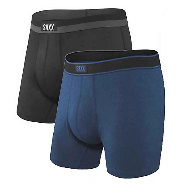Saxx Underwear Daytripper Fly Boxer 2 Einheiten S Black / City Blue Heather günstig online kaufen