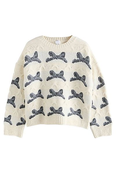 Next Rundhalspullover Strickpullover mit Schleife (1-tlg) günstig online kaufen