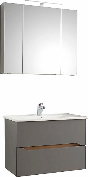 Saphir Badmöbel-Set "Quickset 2-teilig, Keramikwaschtisch mit LED-Spiegelsc günstig online kaufen