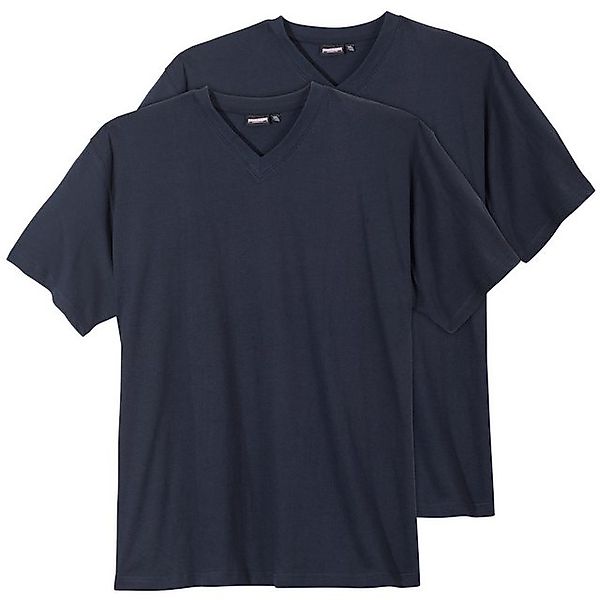 ADAMO V-Shirt Große Größen 2er-Pack V-Neck Basic T-Shirt navy Adamo günstig online kaufen