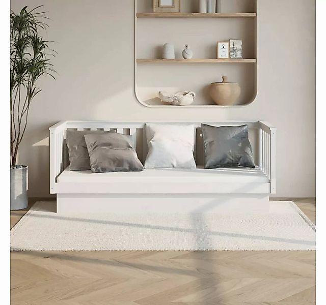 furnicato Bett Tagesbett Weiß 90x190 cm Massivholz Kiefer günstig online kaufen