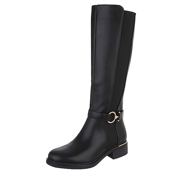 Ital-Design Elegante Damen-Stiefel mit elastischen Einsätzen günstig online kaufen