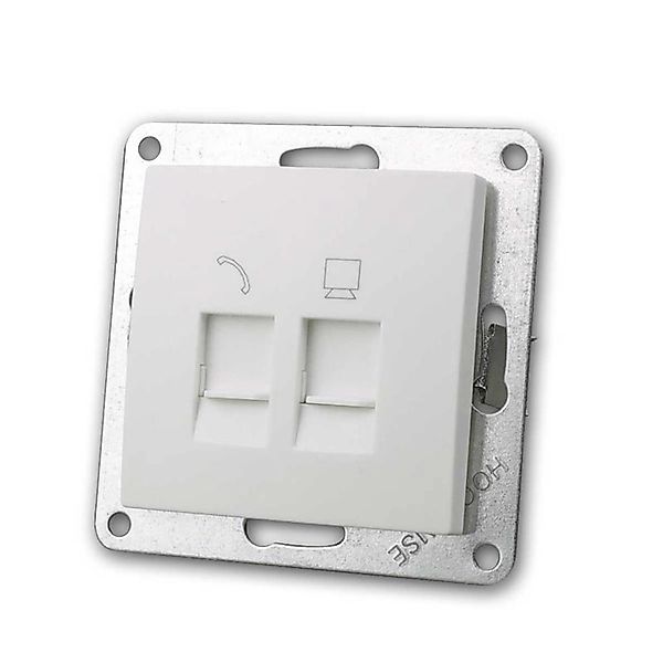 McPower FLAIR Netzwerkdose Weiß 250V10A UP RJ45RJ11 günstig online kaufen