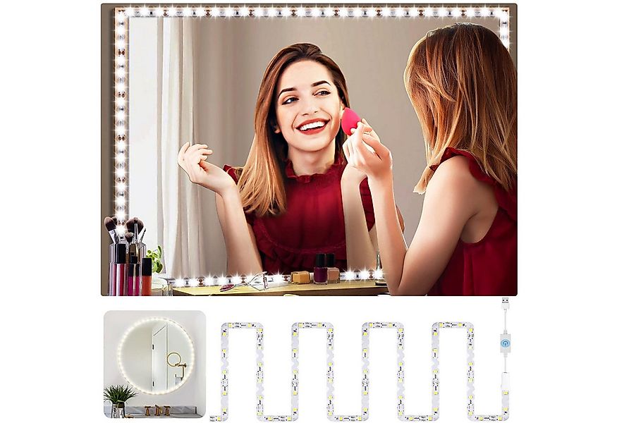 Jibenhome Spiegelleuchte 1M/4M flexible LED-Lichtstreifen Weiß LED-Kosmetik günstig online kaufen