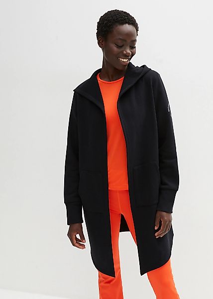 bonprix Sweatjacke "Long-Sweatjacke" mit Nahtreißverschluss, aus Baumwolle günstig online kaufen