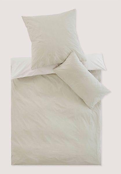 hessnatur Perkal Wende-Bettwäsche-Set PIET aus Bio-Baumwolle - grün - Größe günstig online kaufen