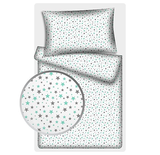KiGATEX Kinderbettwäsche Stars 100% Baumwolle 40x60/100x135 günstig online kaufen