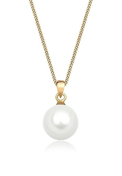 Elli Premium Perlenkette Muschelkernperle 585 Gelbgold günstig online kaufen