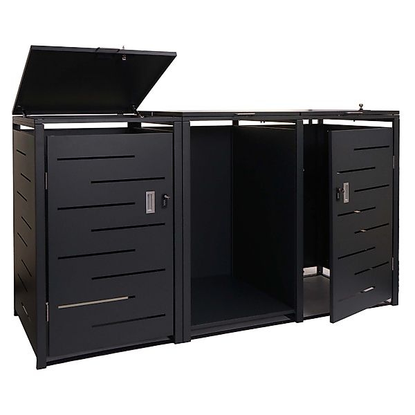 PROREGAL Mülltonnenbox 2er Mit Brennholzregal 117x198x82cm Erweiterbar 180k günstig online kaufen