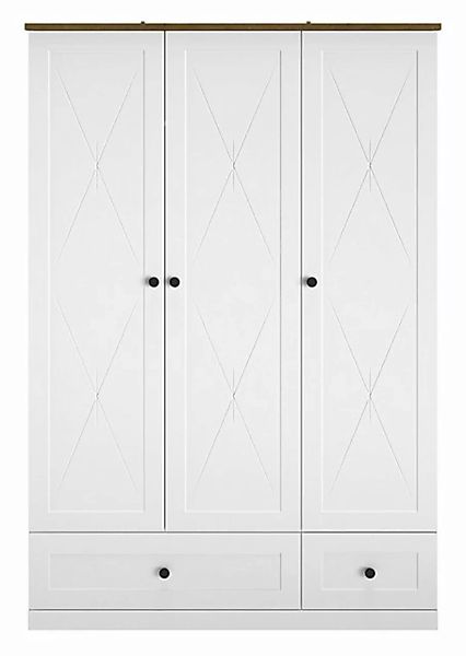 Feldmann-Wohnen Kleiderschrank Lille (1-St., 1-teilig) 137cm weiß matt / ei günstig online kaufen