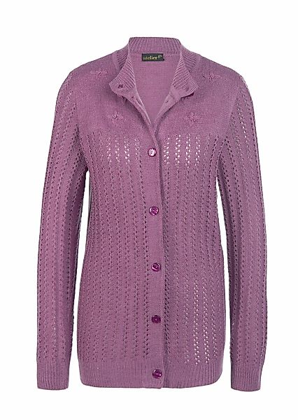 GOLDNER Strickjacke "Kurzgröße Ajourstrickjacke" Hübsche Strickblüten mit g günstig online kaufen