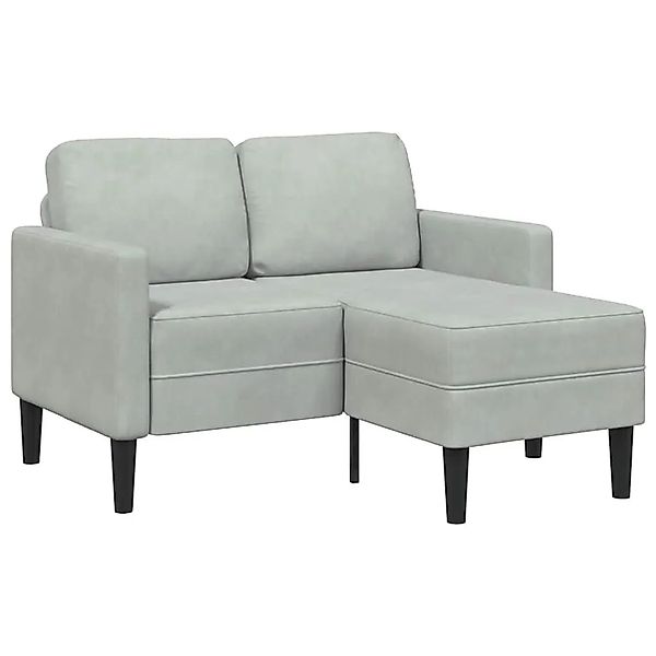 vidaXL 2-Sitzer-Sofa mit Chaiselongue L-Form Hellgrau 125 cm Samt 4107069 günstig online kaufen