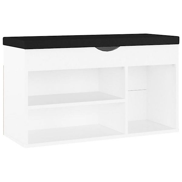 furnicato Schuhschrank Schuhbank mit Kissen Weiß 80x30x47 cm Holzwerkstoff günstig online kaufen