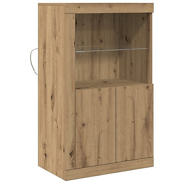 vidaXL Fächerschrank Sideboard mit LED-Leuchten Artisan Eiche 60,5x37x100 c günstig online kaufen