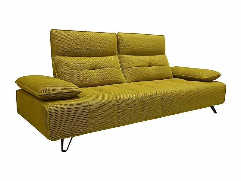 Sofa 3-Sitzer mit verstellbarer Rückenlehne - 3D-Stoff - Gelb - MERCOTA günstig online kaufen
