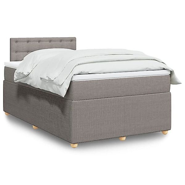 vidaXL Boxspringbett, Boxspringbett mit Matratze Taupe 120x190 cm Stoff günstig online kaufen