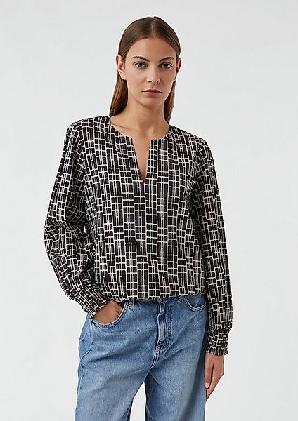 comma Langarmbluse Bluse Bluse aus leicht gecrêptem Viskosemix günstig online kaufen