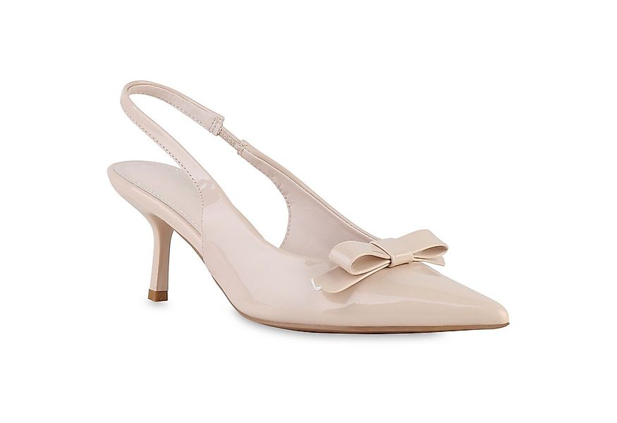 VAN HILL 841587 Slingpumps Damen Slingpumps Pumps Spitze Stiletto Lack Schl günstig online kaufen