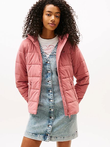 Tommy Jeans Steppjacke "TJW SLIM LW HOODED PADDED JACKET" mit Kapuze Kunstf günstig online kaufen