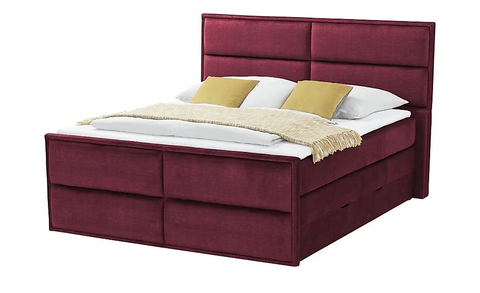 uno Boxspringbett mit Bettkasten Crocco ¦ rot ¦ Maße (cm): B: 177 H: 136 Be günstig online kaufen