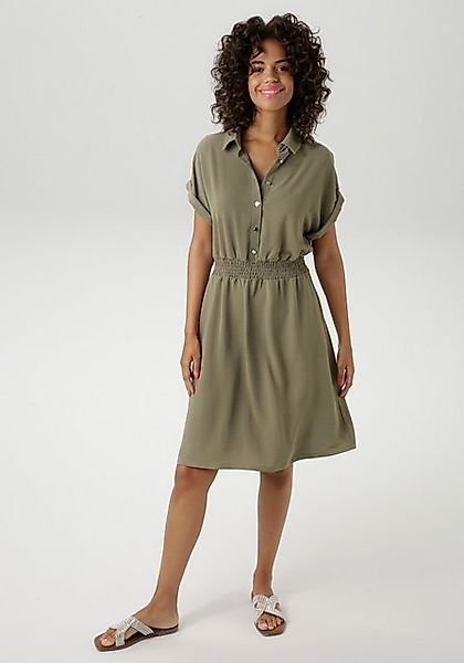 Aniston CASUAL Sommerkleid, mit Smokbündchen in der Taille günstig online kaufen