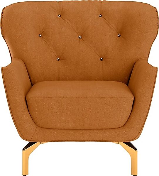 sit&more Sessel »Orient 3«, inkl. 1 Zierkissen mit Strass-Stein, goldfarben günstig online kaufen