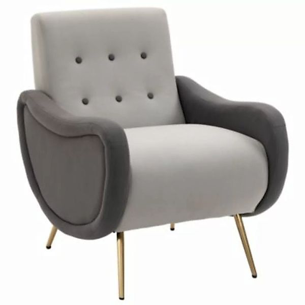 HOMCOM Sofa Einzelsessel mit Tufting Relaxsessel Einzelstuhl grau günstig online kaufen