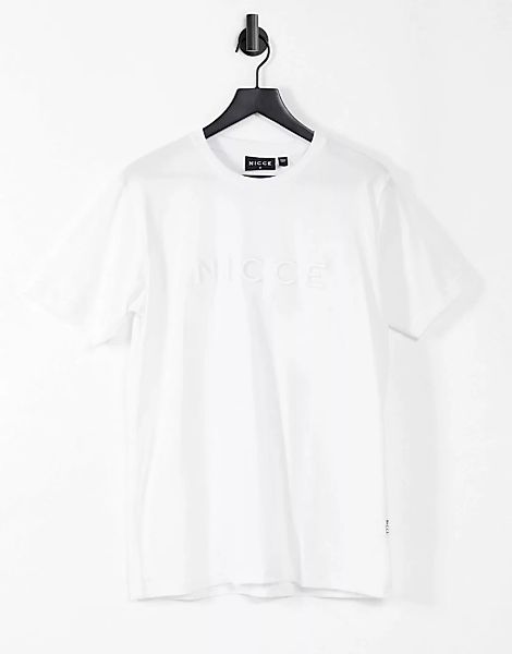 Nicce – Mercury – Schwarzes T-Shirt mit Logo-Weiß günstig online kaufen