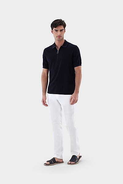 Strick-Polo mit Reißverschluss aus Air Cotton günstig online kaufen