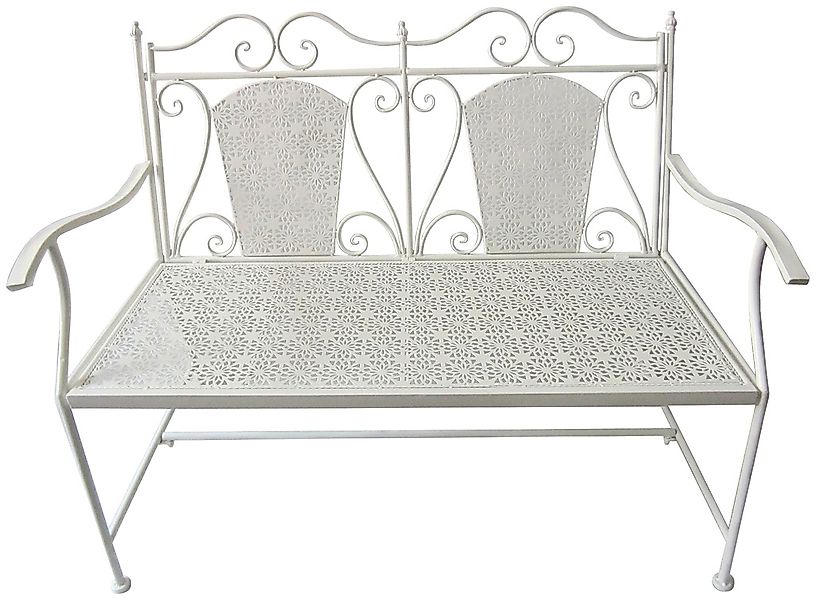 Gartenbank Lascar Metall Weiß 95 x 120 x 48 cm günstig online kaufen