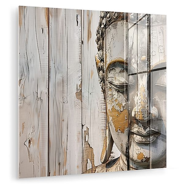 MuchoWow Acrylglasbild Buddha - Holzoptik - günstig online kaufen
