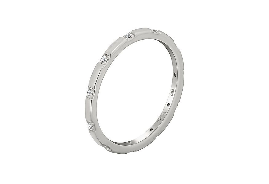 CAÏ Fingerring 925 Silber rhodiniert mit Zirkonia Stacking günstig online kaufen