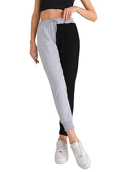 Bongual Relaxhose zweifarbige Jogginghose Farbblock mit Rippbündchen günstig online kaufen