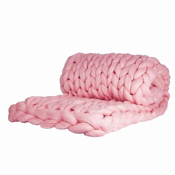 Wolldecke Cosima Chunky Knit, babypink günstig online kaufen