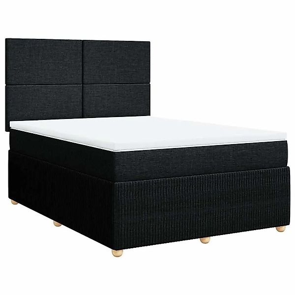 vidaXL Boxspringbett mit Matratze Schwarz 140x200 cm Stoff 3294374 günstig online kaufen