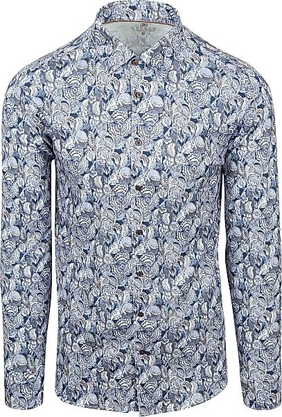DESOTO Hemd Druck Blumen Blau  - Größe 3XL günstig online kaufen
