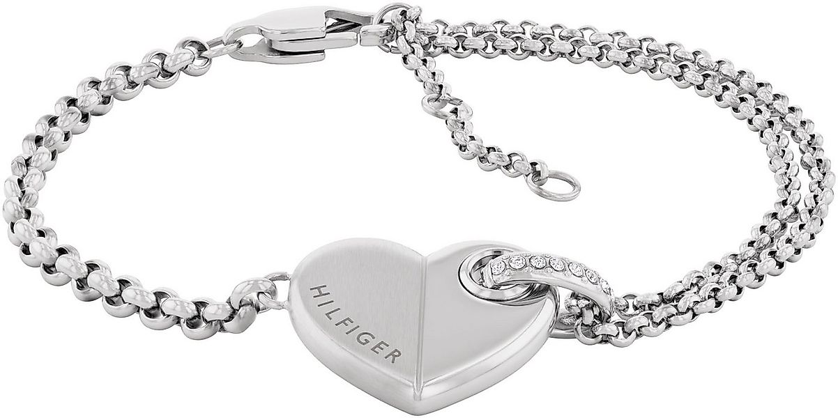 Tommy Hilfiger Armkette BOLD HEARTS, mit Emaille - mit Glasstein günstig online kaufen