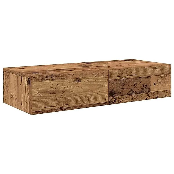 vidaXL Wandregal mit Schubladen Altholz-Optik 80x33x17cm Holzwerkstoff 8599 günstig online kaufen