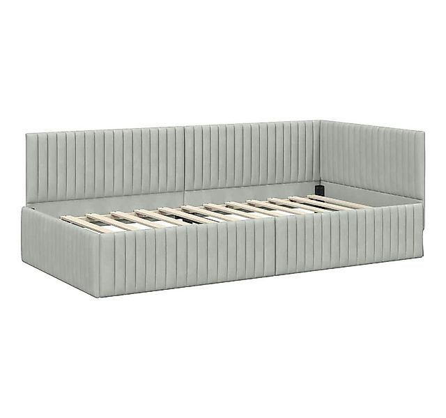 vidaXL Bett Eckbettgestell mit Kopfteil Hellgrau 100 cm x 200 cm Samt (1-tl günstig online kaufen