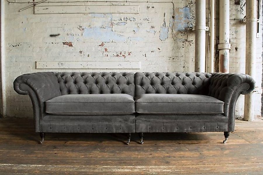 JVmoebel Chesterfield-Sofa Couch Polster Sofas Klassischer Textil Schaffhau günstig online kaufen