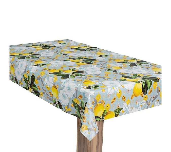 laro Tischdecke Wachstuch-Tischdecke Gartentischdecke Zitronen Blütenpracht günstig online kaufen